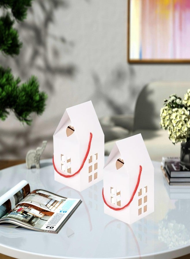 GeryVtee 36 Pcs House Gift Boxes 3x3x3inch Kraft Paper Candy Box Cardboard Treat Bags for Wedding Christmas Birthday Party Ornament Container (white) - Image 4